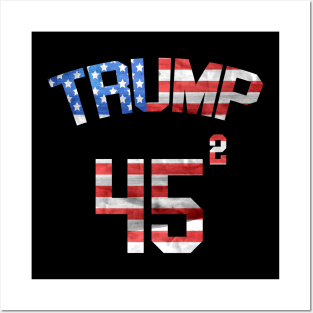 45 Squared Trump 2020 Second Presidential Term USA Vintage T-Shirt Posters and Art